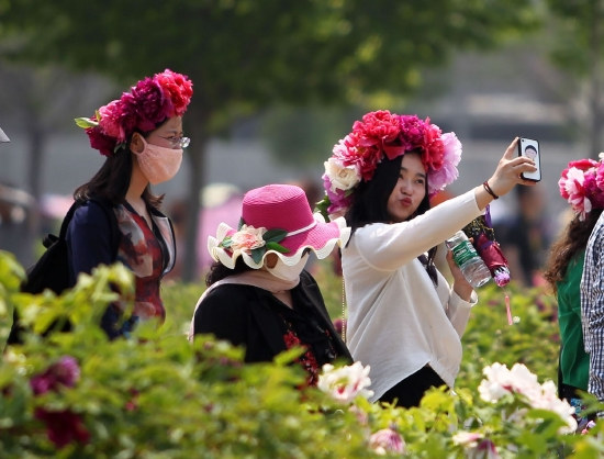 （菏澤市曹州牡丹園游客。圖片來(lái)源：《花開(kāi)時(shí)節(jié)》菏澤市攝影家協(xié)會(huì)劉心中）